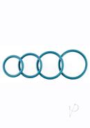 Rubber O-ring Assorted Sizes (4 Pack) - Turquoise